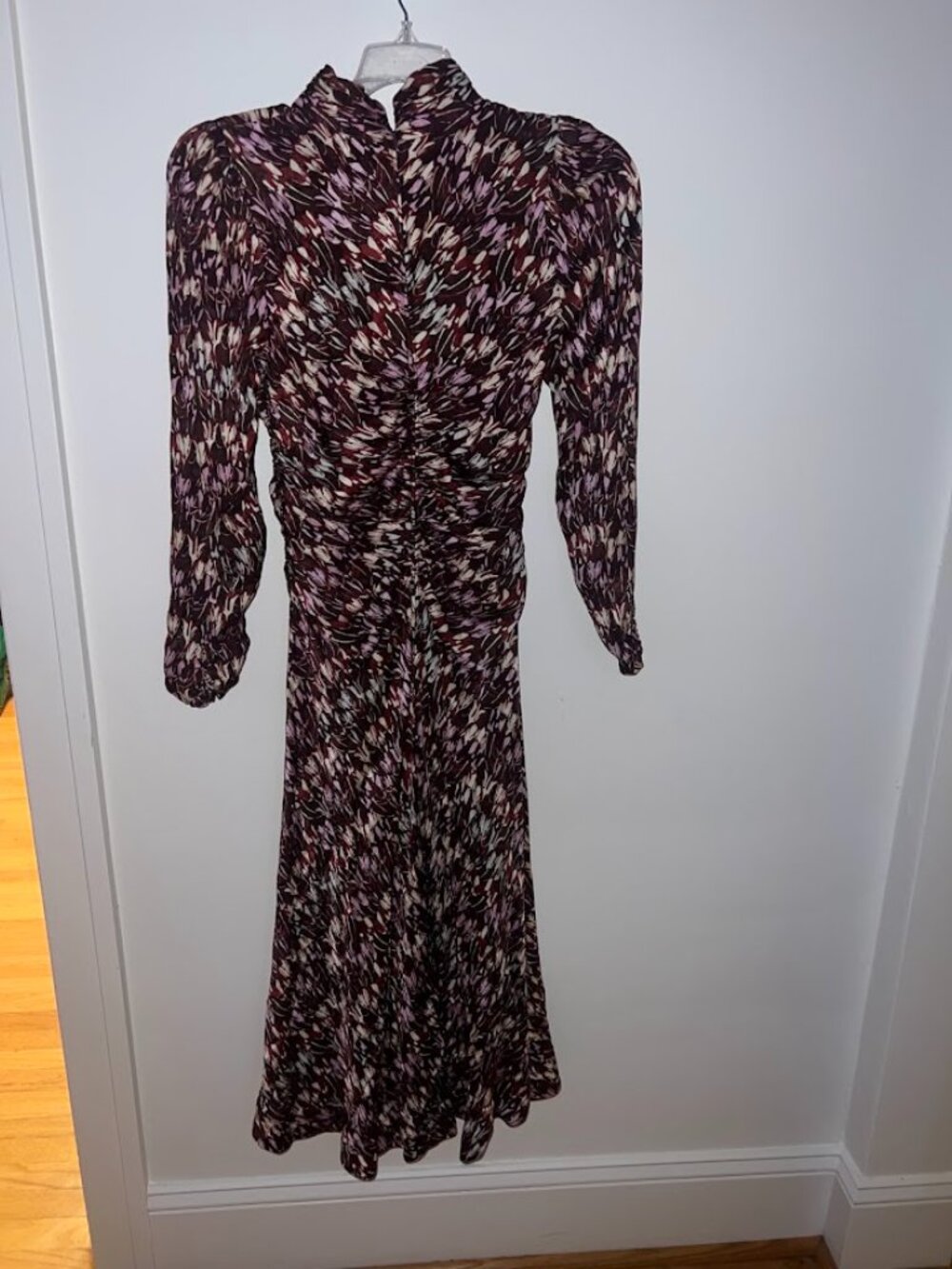 ME+EM Tulip Print Midi Dress, Pink/Brown Multicolor - Size 8 - Picture 9 of 9